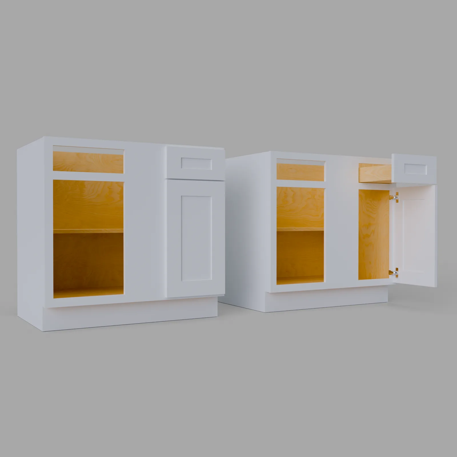 Shaker Blind Corner Base Cabinet 36"-42” W x 34.5" H x 24" D
