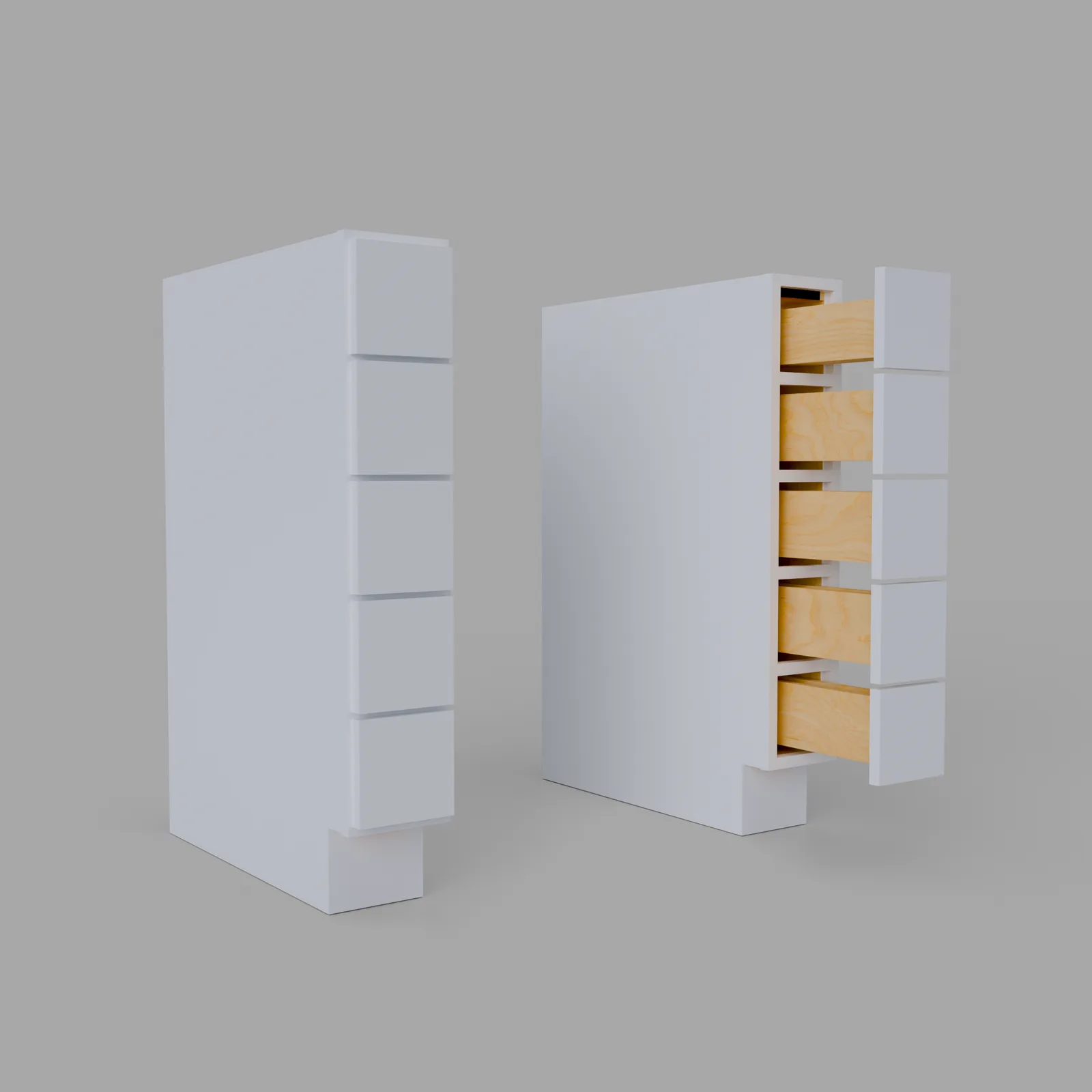 Base Spice Five Drawer Cabinet 6" W x 34.5" H x 24" D