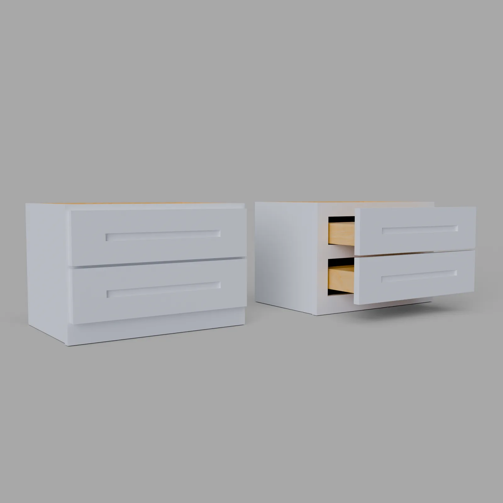 Shaker Countertop Two Drawer Cabinet 12" H