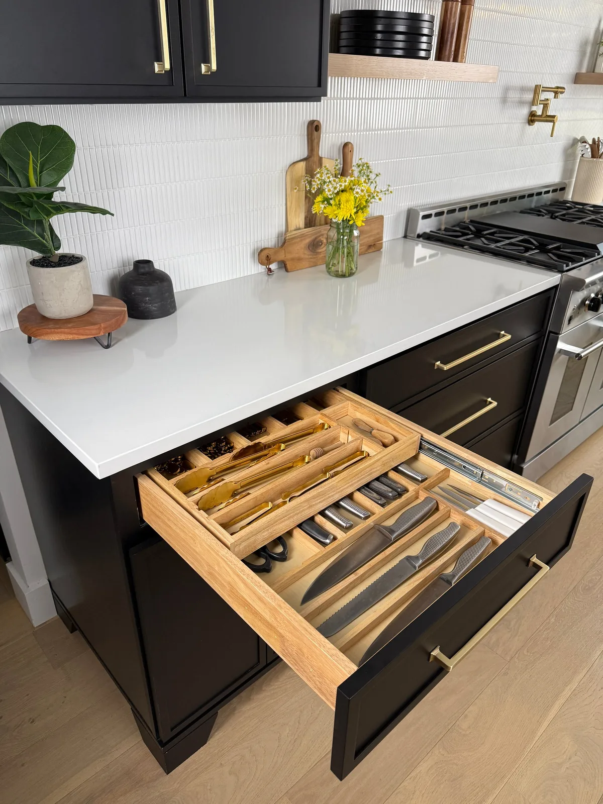 Two-Tier Cutlery Tray Drawer for 18” to 24” Wide Base Cabinets