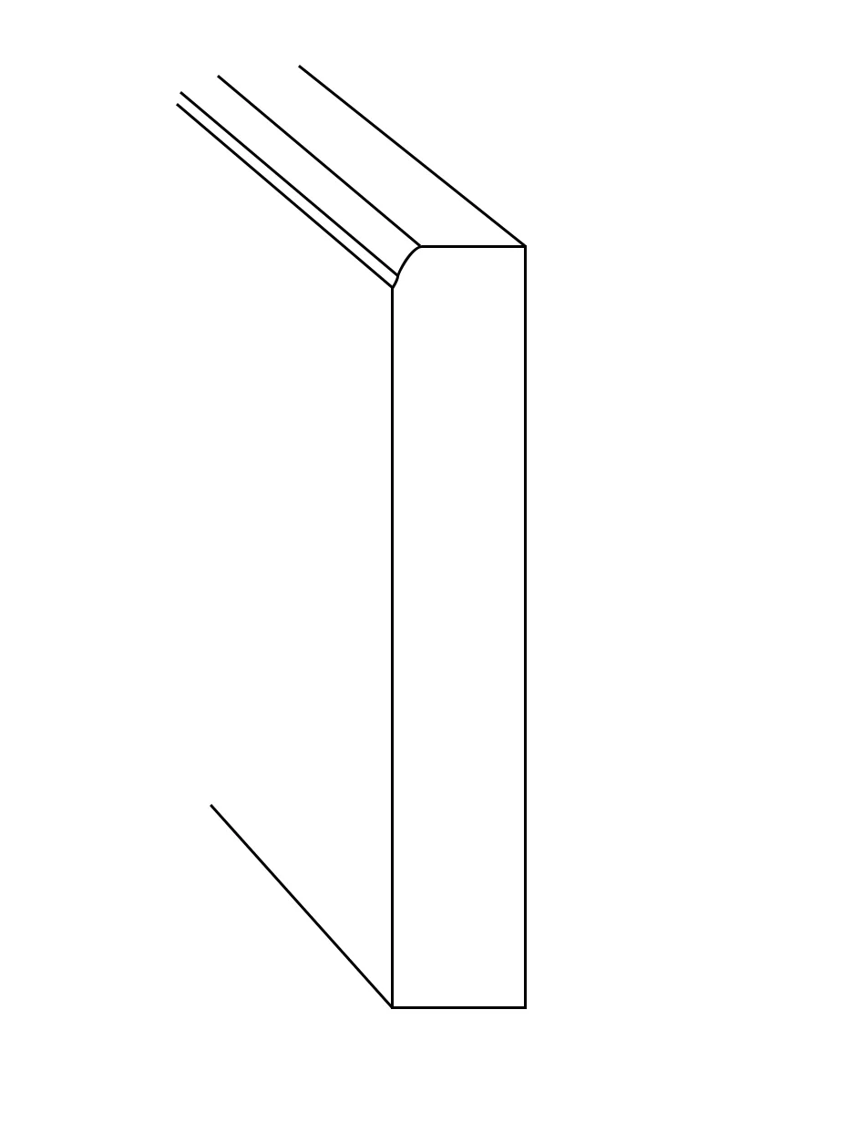 Furniture Base Moulding Finished Solid Hardwood 4 1/2" x 3/4" x 94"