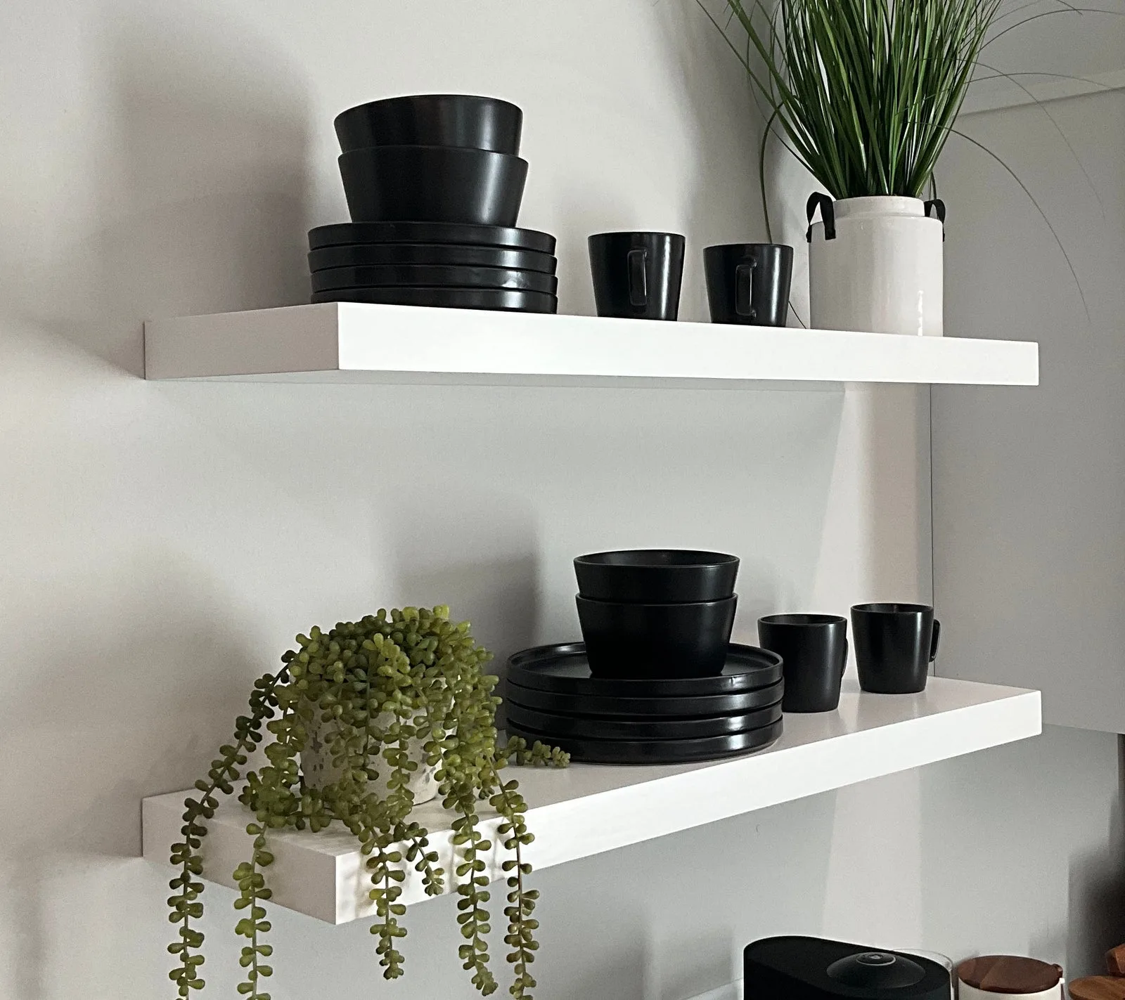 Floating Shelf With Wall Brackets 18"-96” W x 1 7/8” H x 10 1/2” D
