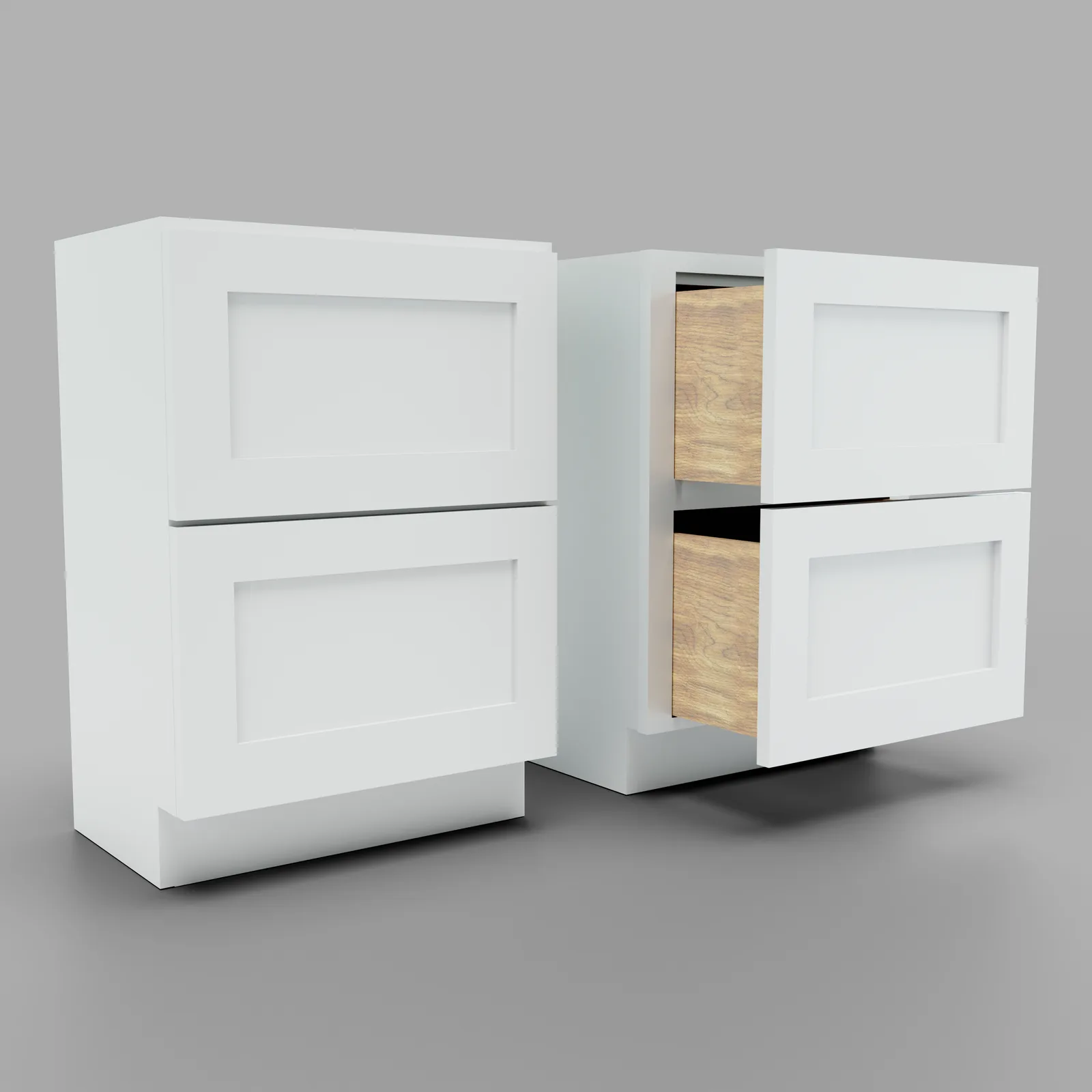 Shaker Two Drawer Base Cabinet 34.5" H x 24" D