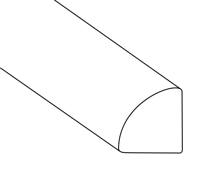 Quarter Round Shoe Moulding Finished Solid Hardwood 11/16" x 11/16" x 94"