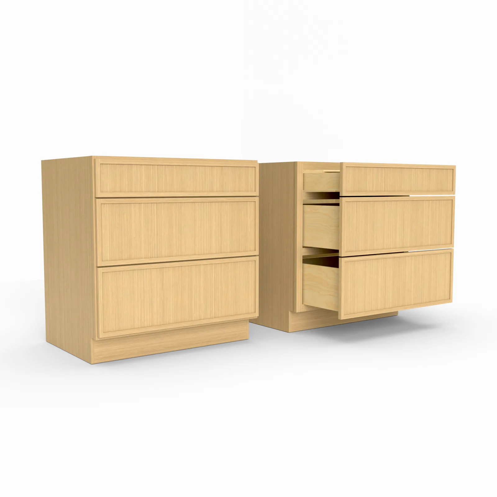 Slim Frame Shaker Three Drawer Base Cabinet 34.5" H x 24" D