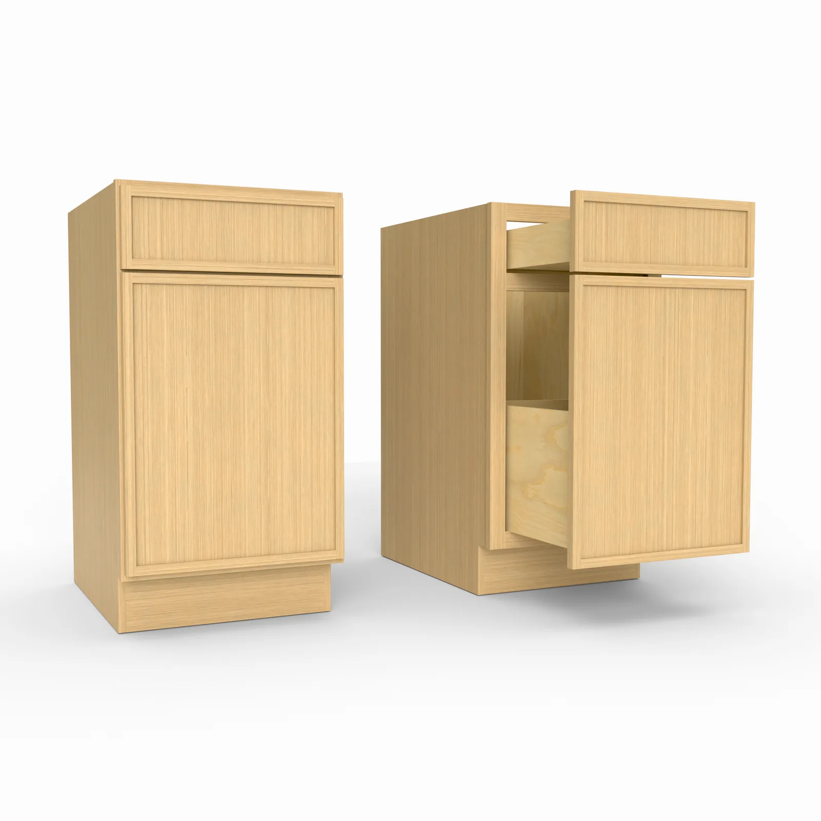 Slim Frame Shaker Waste Basket Trash Can Base Cabinet 18" W x 34.5" H x 24" D