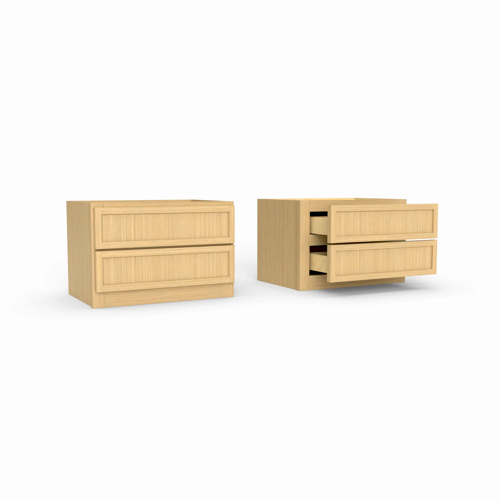 Slim Frame Shaker Countertop Two Drawer Cabinet 12" H