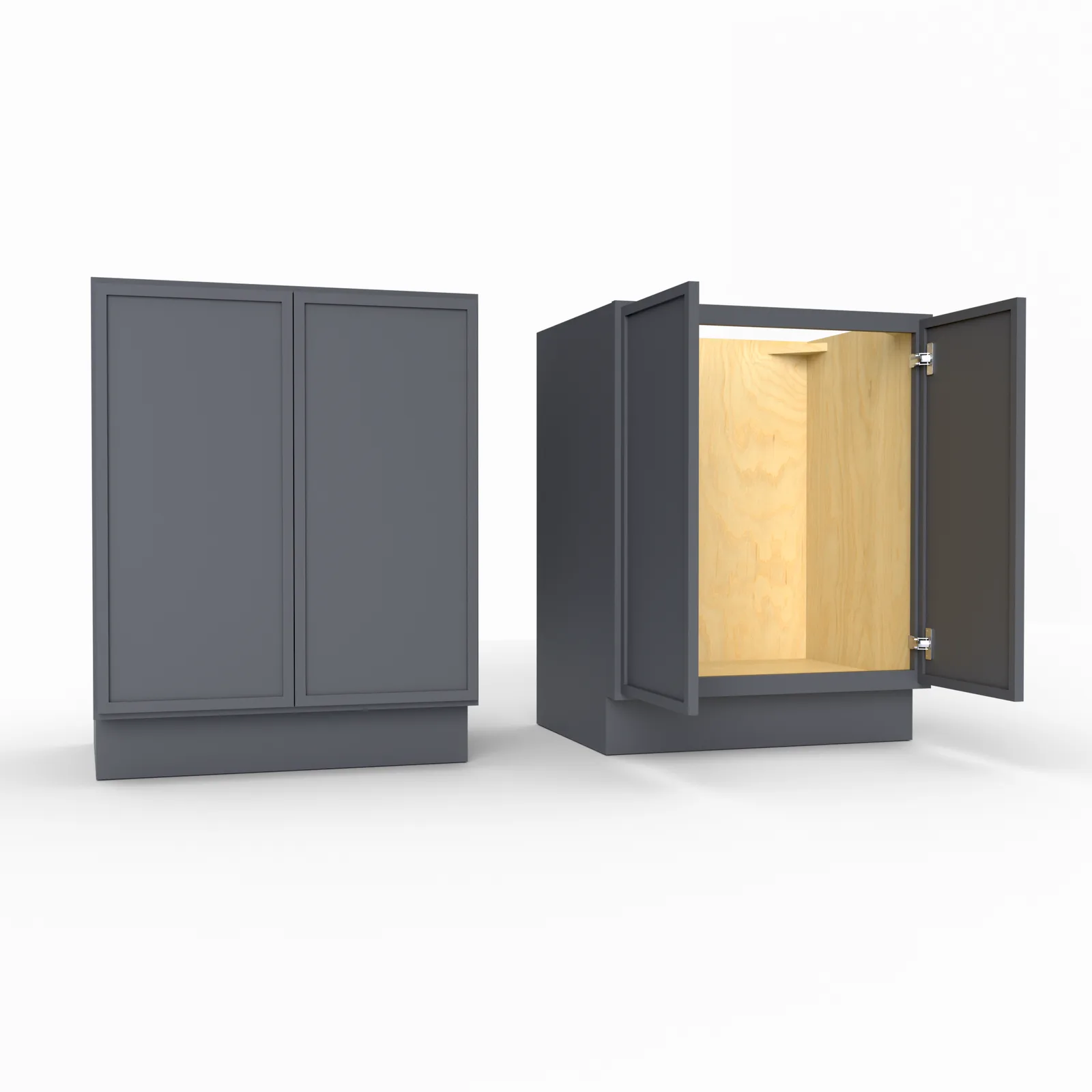 Slim Frame Shaker Vanity Sink Base Cabinet with Full Height Doors 34.5" H x 21" D