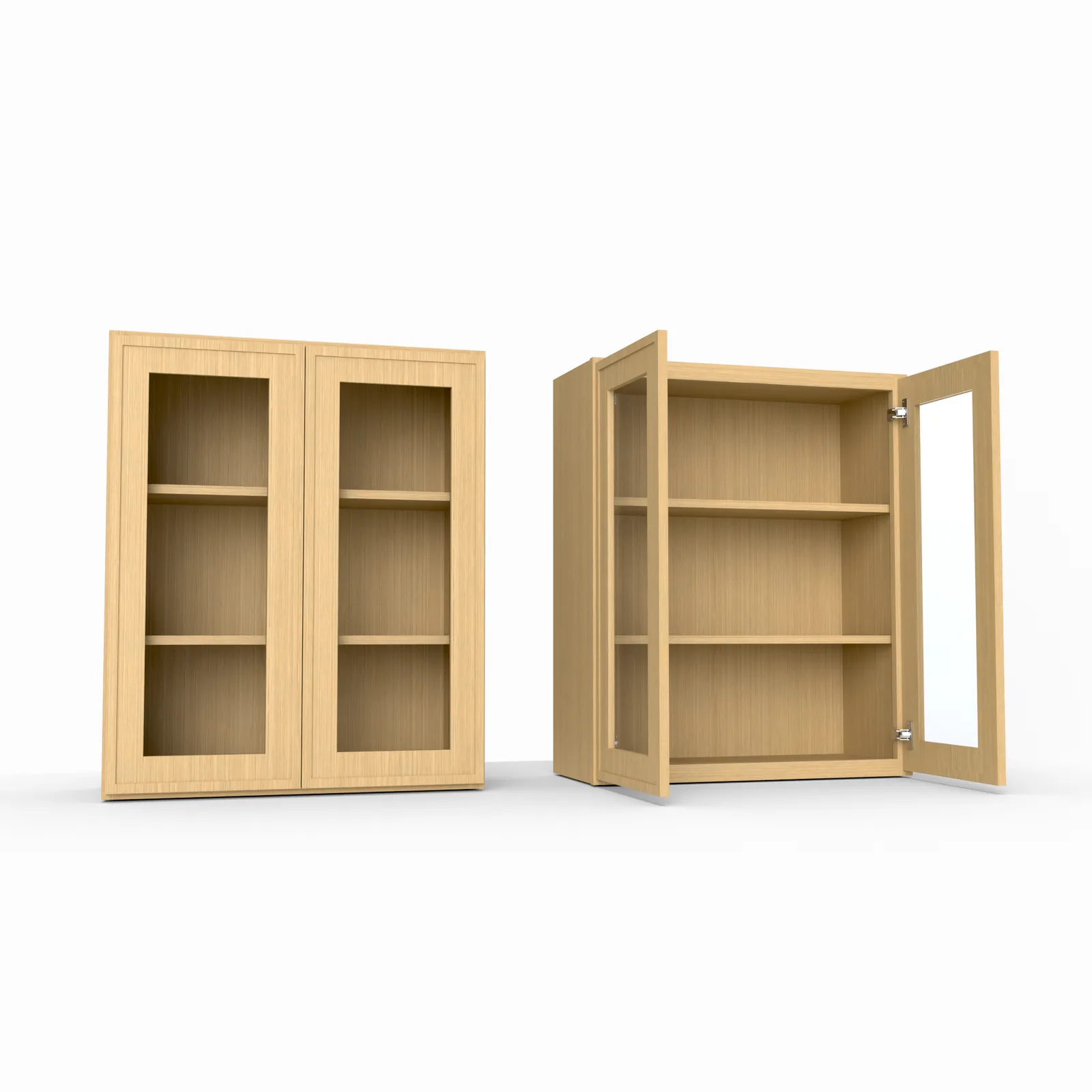 Slim Frame Shaker 30” H x 12” D Glass Door Wall Cabinet