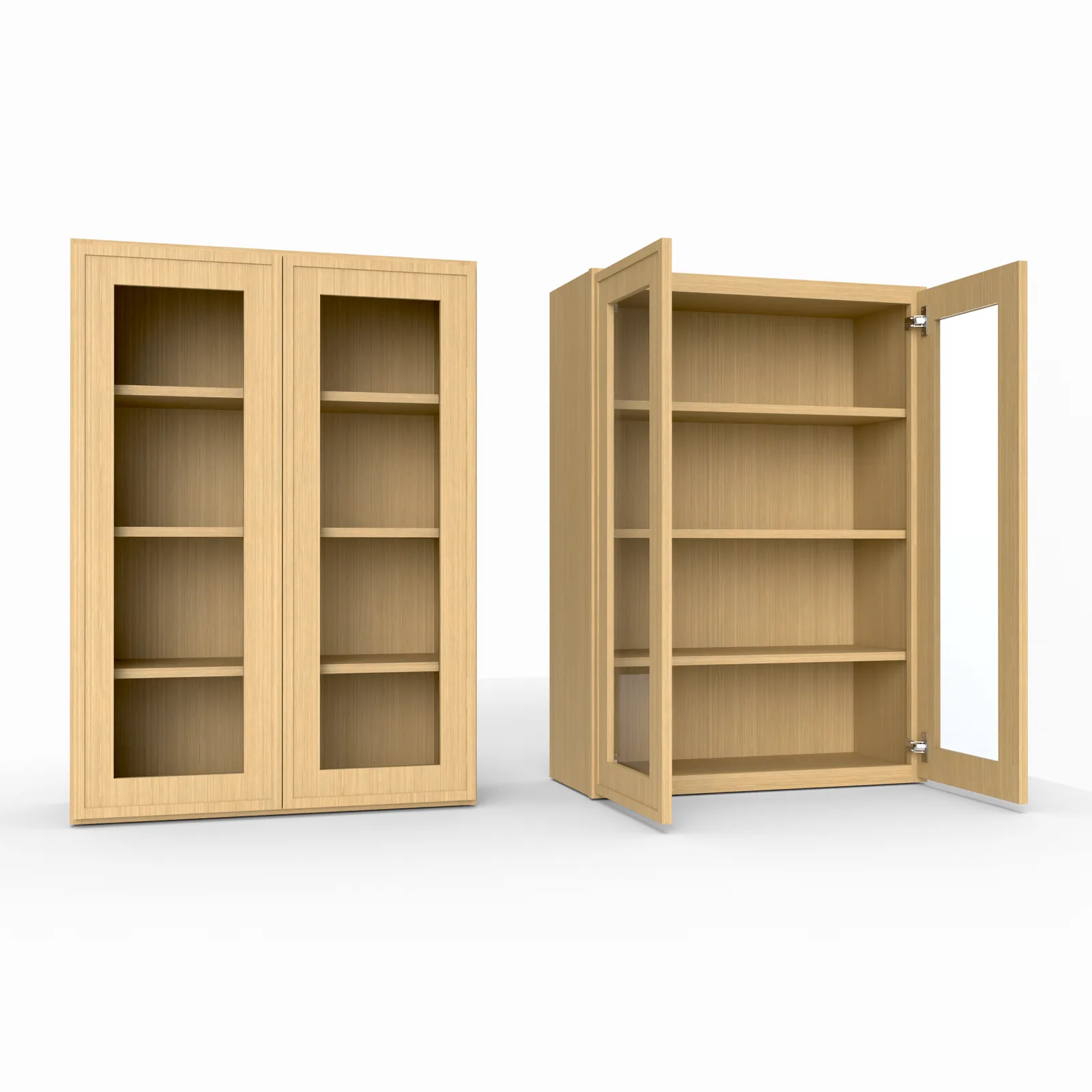Slim Frame Shaker 42” H x 12” D Glass Door Wall Cabinet