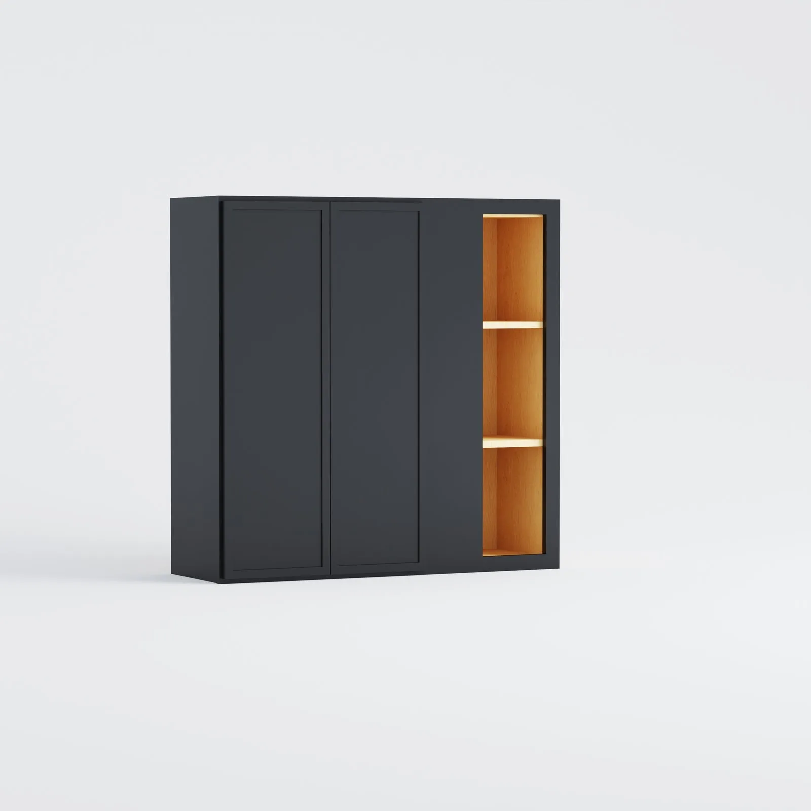 Slim Frame Shaker Blind Corner Wall Cabinet 24" to 36” W x 30" to 42” H x 12" D
