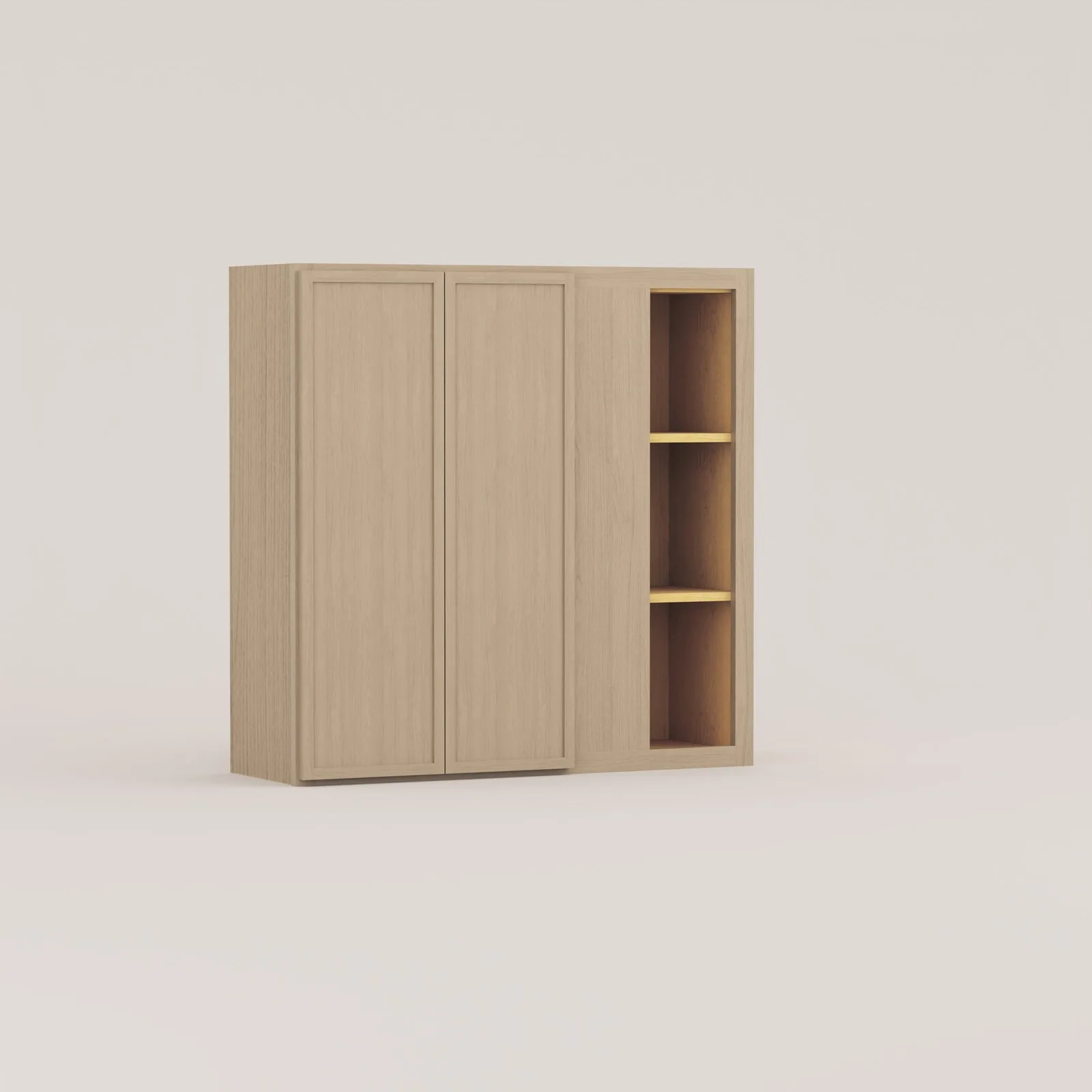 Slim Frame Shaker Blind Corner Wall Cabinet 24" to 36” W x 30" to 42” H x 12" D