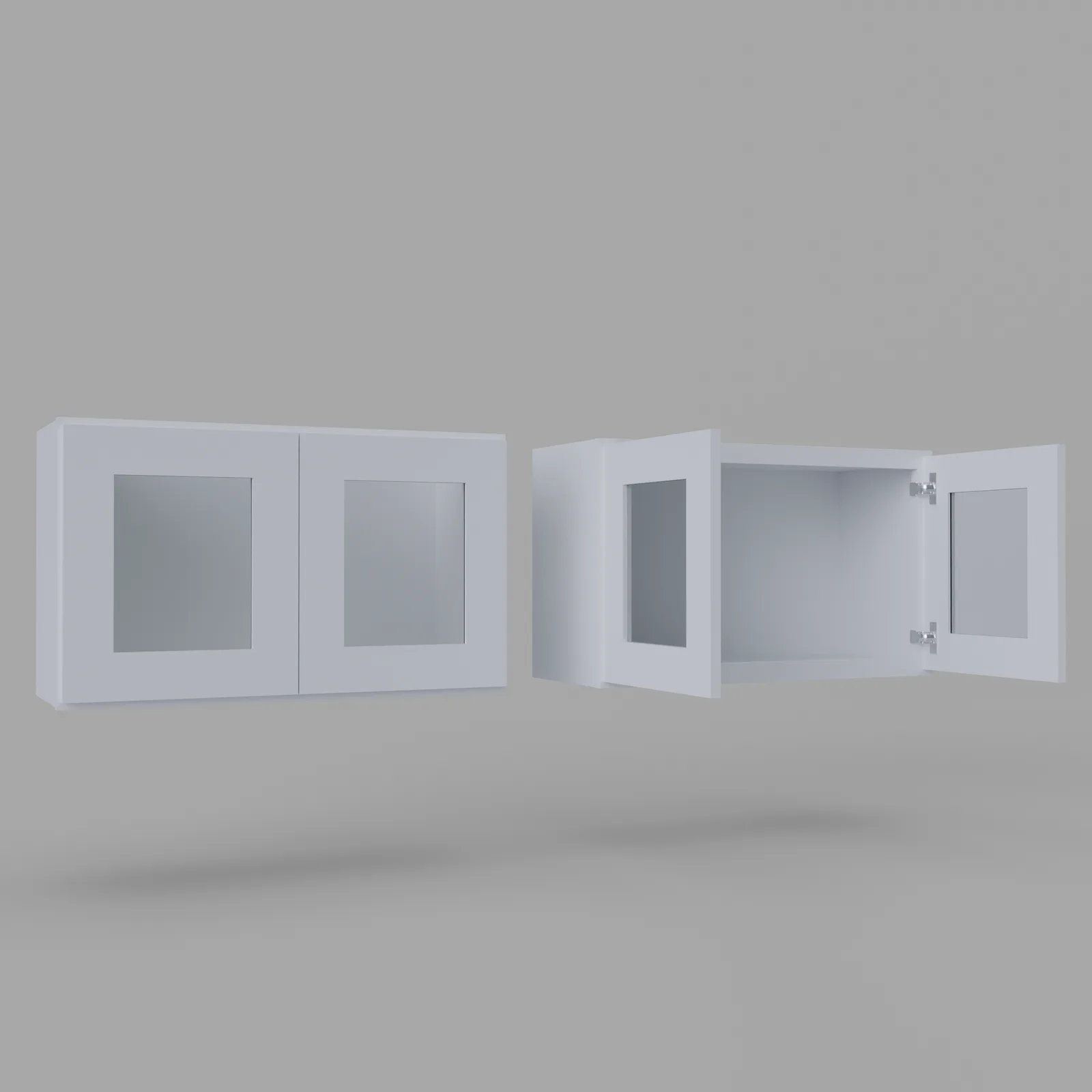 Shaker 18” H x 12” D Stackable Glass Door Wall Cabinet